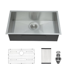 Load image into Gallery viewer, Modern Undermount Stainless Steel Kitchen Sink 16 Gauge, Deep Single Bowl