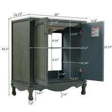 Load image into Gallery viewer, Vintage Bathroom Vanity With Ceramic Sink, Adjustable Shelves