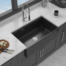 Load image into Gallery viewer, Porcelain Ceramic Farmhouse Sink Workstation With Reversible Apron Design - Single Bowl