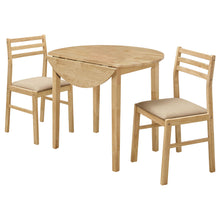 Load image into Gallery viewer, 3 Piece Dining Set With Drop Leaf Table And Upholstered Chairs