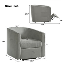 Load image into Gallery viewer, Power Lift Recliner Barrel Shape Reclining Chair With Footrest And Side Pocket
