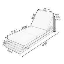 Load image into Gallery viewer, Chaise Lounge Set With Cream 3 Fold Cushion, 3 Position Adjustable Backrest