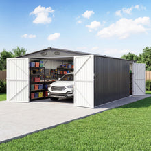Load image into Gallery viewer, Outdoor Storage Shed, Metal Garden Shed Backyard Utility Tool House Building With 2 Doors And 4 Vents For Car, Truck, Bike, Garbage Can, Tool, Lawnmower