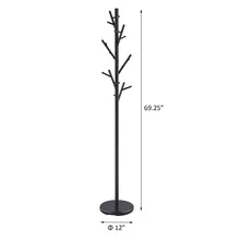 Load image into Gallery viewer, Tree Branch Coat Rack With 18 Hooks - Black