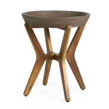Load image into Gallery viewer, Yukon - Contemporary Side Table With Lightweight Concrete Top And Acacia Wood Frame - Gray