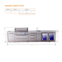 Load image into Gallery viewer, Mont Alpi 6-Burner Deluxe Island with Beverage Center, Fridge and Extra Drawer Cabinet