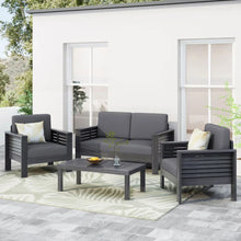 Load image into Gallery viewer, Acacia Wood Loveseat And Coffee Table Set With Cushions