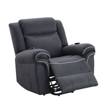Load image into Gallery viewer, Domana - Polished Microfiber Power Nirion Recliner With Lift Heating Massage Chair - Dark Blue