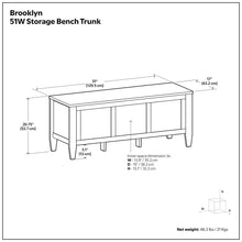 Load image into Gallery viewer, Brooklyn - Storage Bench - Black
