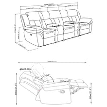 Load image into Gallery viewer, Divine - 5 Piece Power Reclining Home Theater Seating Set With Memory Foam Cushions And Storage Consoles
