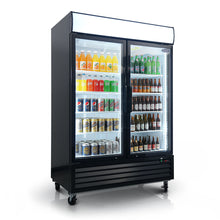 Load image into Gallery viewer, Glass Door Merchandiser Refrigerator Swing Door Commercial Display Refrigerators Merchandising Refrigeration With LED Top Panel