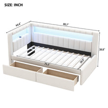 Load image into Gallery viewer, Upholstered Platform Bed With USB Ports And LED Belt