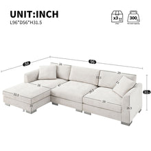 Load image into Gallery viewer, Modern Cloud Sectional Sofa L Shaped Luxury Couch Set With 2 Free Pillows 4 Seat With Oversized Chaise