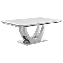 Load image into Gallery viewer, Allessandra - Rectangular U-Shaped Base Dining Table - White / Silver