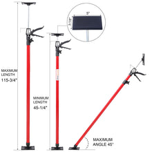 Load image into Gallery viewer, Adjustable Steel Support Pole System For Jacks And Drywalls With Carry Bag - Black / Red