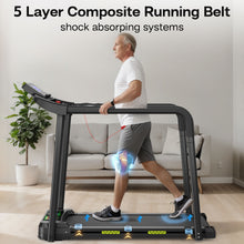 Load image into Gallery viewer, Walking Pad Treadmill With Foldable Design, Large LED Display, Stable Handrails - Black