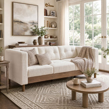 Load image into Gallery viewer, 3 Seater Sofa With Square Arms, Tufted Pillow Back For Living Room