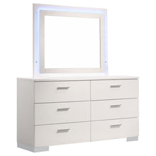Load image into Gallery viewer, Dulcey - 6 Drawer Dresser With LED Mirror - Gloss White