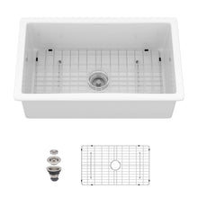 Load image into Gallery viewer, Rectangular Single Bowl Kitchen Sink With Dual Mount Installation - White