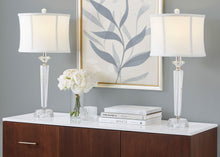 Load image into Gallery viewer, Diamond - Torch Contemporary Crystal Table Lamp (Set of 2) - Clear / Off White / Polished Nickel