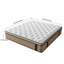 Load image into Gallery viewer, 14" Mattress Hotel Collection Hybrid Mattress With Gel Memory Foam & Pocket Springs - Brown / White - King