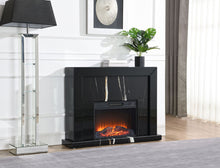 Load image into Gallery viewer, Drisana - Mirrored Fireplace - Black