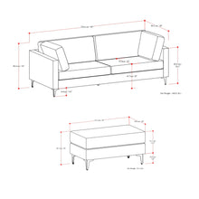 Load image into Gallery viewer, Ava - Mid Century Sofa With Ottoman Set