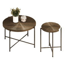 Load image into Gallery viewer, Coffee And End Table Set Waterproof Cover, Distressed Cylindrical Design, Legs Classic Rustic Charm (Set of 2)