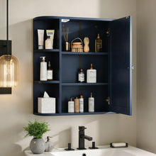 Load image into Gallery viewer, Bathroom Wall Storage Cabinet With Mirror And Adjustable Shelf, 6 Open Shelves