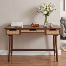 Load image into Gallery viewer, Writing Desk With 3 Drawers For Living Room