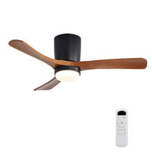 Load image into Gallery viewer, Ceiling Fan With Light, Dimmable 3 Color LED, 1 / 4 / 8H Timer, Silent For Bedroom - Matte Black