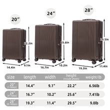 Load image into Gallery viewer, 20" / 24" / 28" 3 Pieces / Set Spinner Wheel Luggage, Carry On Suitcase, Matching Color, TSA Combination Lock