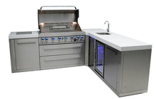 Load image into Gallery viewer, MONT ALPI 6-BURNER ISLAND WITH A 90-DEGREE CORNER AND BEVERAGE CENTER-MAi805-90BEV