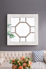 Load image into Gallery viewer, Antique Style Decorative Square Wall Mirror With Mirrored Frame, Wall Decor For Living Room Entryway, Console Lean Against Wall - Silver