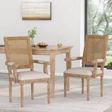 Load image into Gallery viewer, Upholstered Dining Chair With Cane Backrest