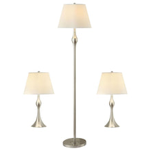 Load image into Gallery viewer, 3 Piece Lamp Set, Floor Lamp And 2 Table Lamps - Silver