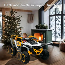 Load image into Gallery viewer, Ride On Models 12V Kids Electric Truck With Remote Control, Front & Rear Suspension, 2 Seater UTV, Flashlights, Music Player - Yellow / White