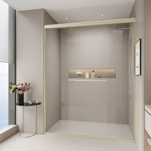 Load image into Gallery viewer, Double Sliding Shower Door, Semi-Frameless Bypass Bathroom Sliding Door With 1/4" (6 Mm) Tempered Glass For Walk-In Shower