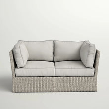 Load image into Gallery viewer, Modern Patio Wicker Loveseat With Cushions