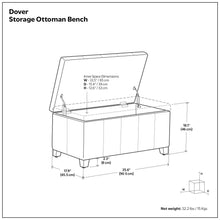 Load image into Gallery viewer, Dover - Storage Ottoman Bench - Distressed Brown