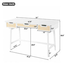 Load image into Gallery viewer, Writing Desk With 3 Drawers For Living Room