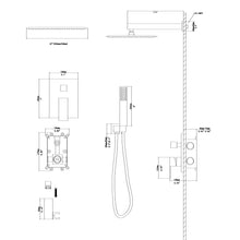 Load image into Gallery viewer, 10" Square Dual Shower Head System Wall Mounted With Rough In Valve Modern Bathroom Fixture