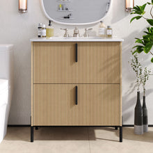 Load image into Gallery viewer, Bathroom Vanity With Ceramic Sink, Fluted Design