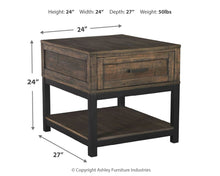 Load image into Gallery viewer, Johurst - Rectangular End Table - Grayish Brown