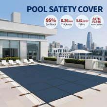 Load image into Gallery viewer, Rectangular Swimming Pool Safety Cover For Underground Pools - Blue