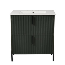Load image into Gallery viewer, Bathroom Vanity With Ceramic Sink, Fluted Design