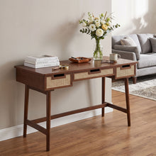 Load image into Gallery viewer, Writing Desk With 3 Drawers For Living Room