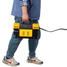 Load image into Gallery viewer, Heavy Duty 12V Dual Cylinder Air Compressor, Tire Inflator With Gauge - Yellow / Black