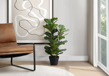 Load image into Gallery viewer, 32" Tall, Artificial Plant, Fiddle Tree, Indoor, Faux, Fake, Floor, Greenery, Potted, Real Touch, Decorative - Green / Black