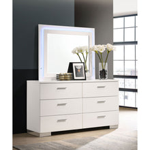 Load image into Gallery viewer, Dulcey - 6 Drawer Dresser With LED Mirror - Gloss White